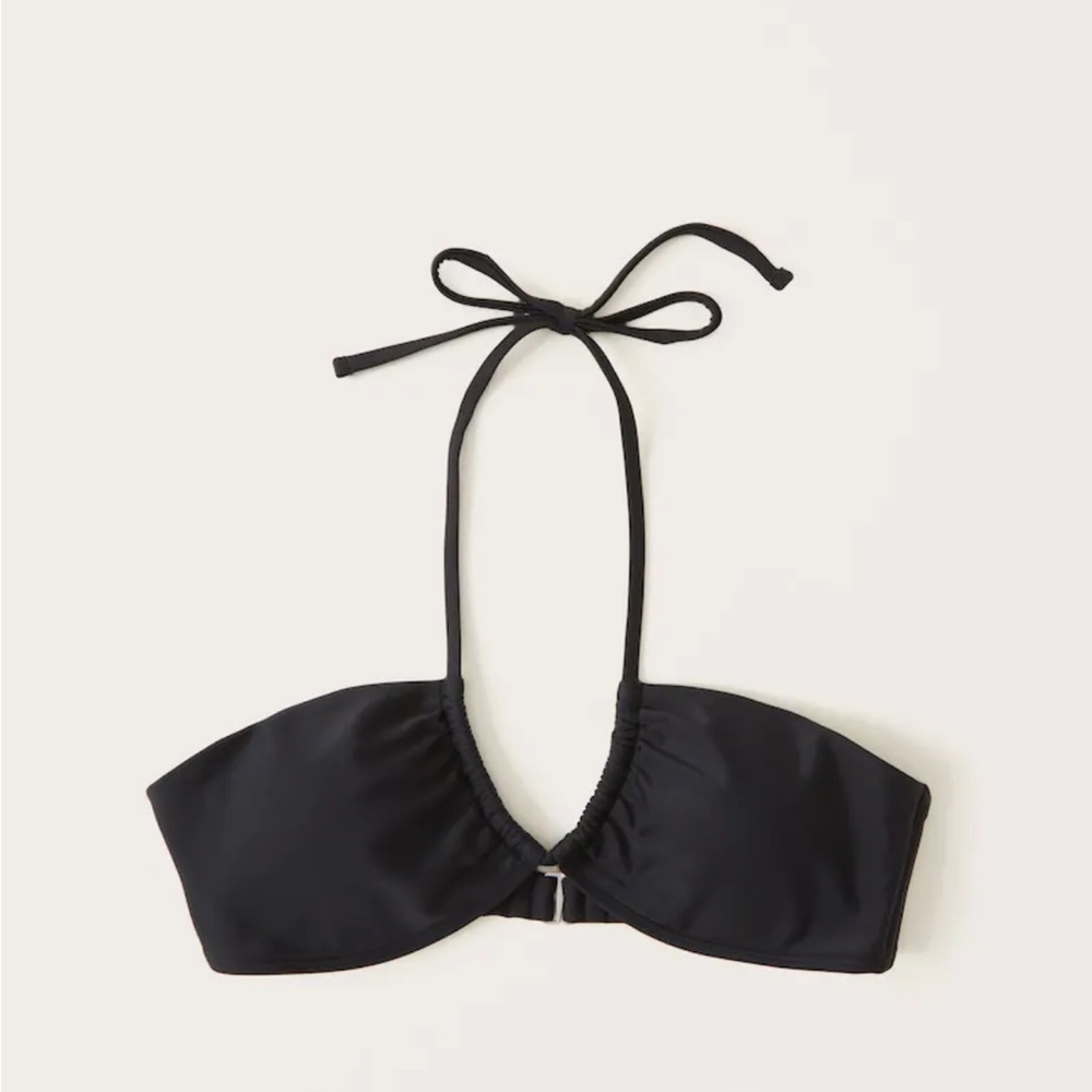 ABERCROMBIE NWT Upside Down Halter Triangle Bikini- Black size Large
